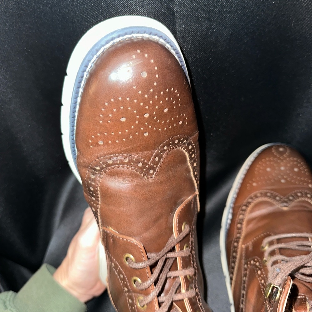 Men's Brown Leather Boots - Picture 8 of 9